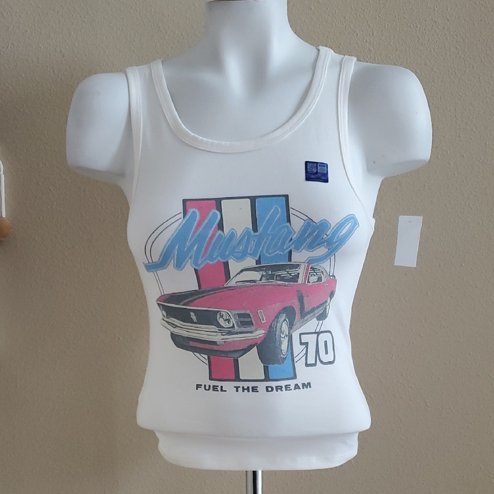 Women's Ford Mustang '70 Fuel The Dream Graphic Tank Top Size Sm Large 1X 2X NWT